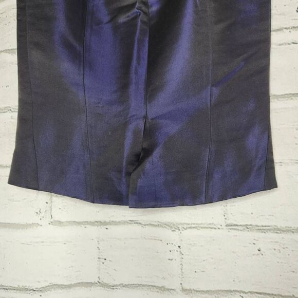 Nina Ricci Women's Black Purple Silk Wool Blend Back Zipper Pencil Skirt 38 XS 2 - Picture 8 of 12